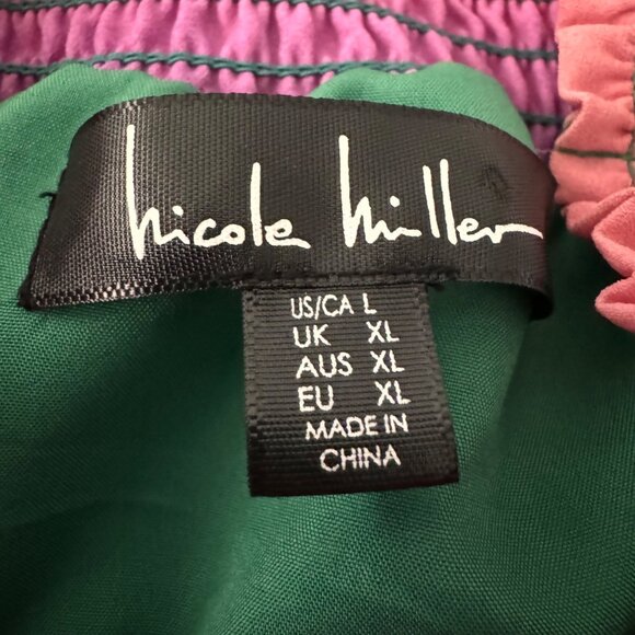 Womens Size Large Nicole Miller Sleeveless Rainbow Striped Top Blouse Lrg L - Picture 6 of 11